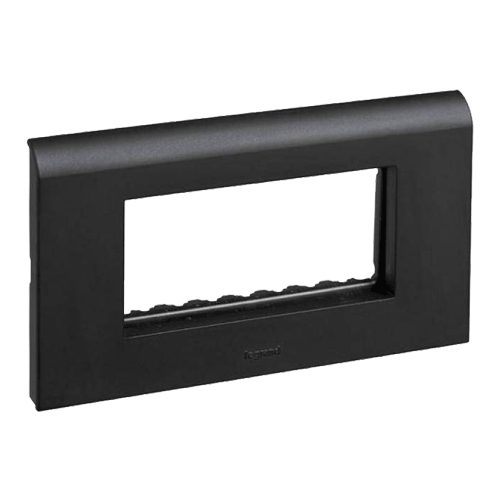 Legrand Myrius 4M Black Plate With Frame, 6732 24